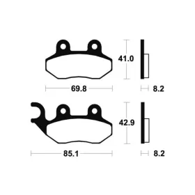 TECNIUM Scooter Organic Brake pads - ME208 Cagiva / Lambretta / Peugeot / SYM / Voge 50-300cc 91-24