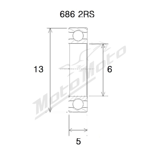 BLACK BEARING B5 guolis 6x13x5 mm 686-2RS 