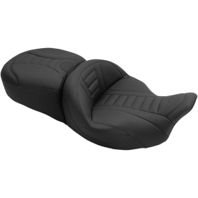 MUSTANG One-Piece Deluxe 2-Up Touring Seat Harley Davidson FLH / FLHR / FLHT / FLHTK / FLHX / FLTR / FLTRX / FLTRXSE 1584-1923 08-25