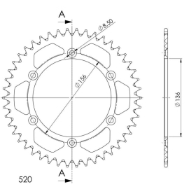 Supersprox Alu Rear sprocket 46 Red 