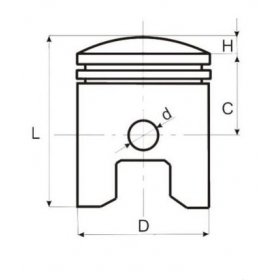 Piston LONGJIA / SYM 125-150cc 4T (Height 38,6mm) PIN Ø15 Ø57,40