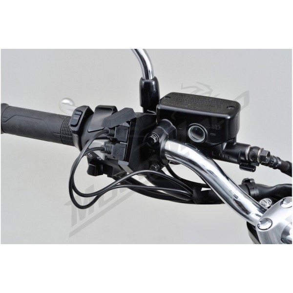 DAYTONA Slim USB Type-A Power Supply (2 inputs) - Handlebars Ø22,2/25,4