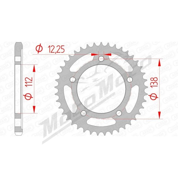 AFAM Steel Standard Rear Sprocket 525 41 teeth HONDA CBF 500 04-06