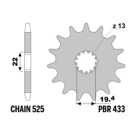 PBR plieninė standartinė priekinė žvaigždutė 433 - 525 
