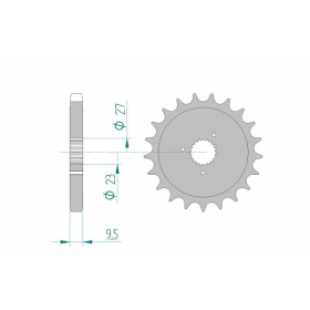 AFAM Steel Standard Front Sprocket 94802 - 530 21 teeth ​​​​​​​HARLEY DAVIDSON XLH SPORSTER 883-1200cc 86-90