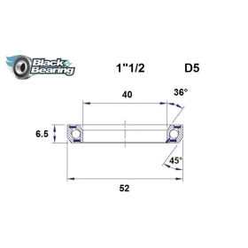 BLACK BEARING 36°/45° Headset Bearing 40x52x6.5 HB-D5