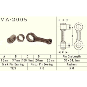 VESRAH Connecting rod Yamaha YFM / YFB 225 83-04