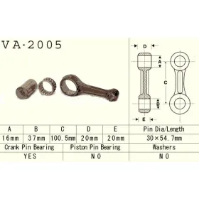 VESRAH Connecting rod Yamaha YFM / YFB 225 83-04