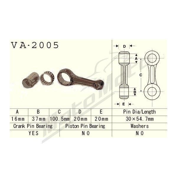 VESRAH Connecting rod Yamaha YFM / YFB 225 83-04