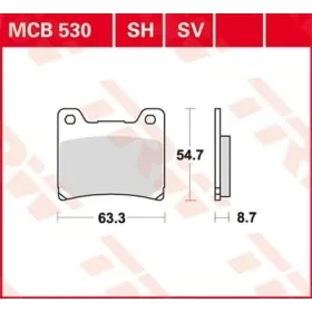 TRW SH Series Sindered Rear Brake Pads Yamaha BT / FJ / FZ / FZR / GTS / TDM / TRX / XJ / XJR / XVS / YZF 400-1300cc 88-17