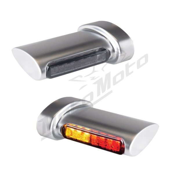 HEINZ BIKES Winglets 3in1 galiniai posūkiai matinis chromas Harley Davidson FLD / FLHR / FLHT / FLHX / FLTRI / XL / XR 500/1977 93-24