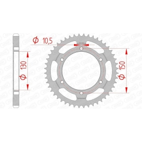 AFAM Steel Standard Rear Sprocket 525 47-49 teeth