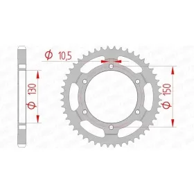 AFAM Steel Standard Rear Sprocket 525 47-49 teeth