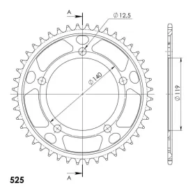 Supersprox Rear sprocket 525 44T BMW F750GS / F850GS / F900R / F900XR 18-22