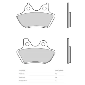 BREMBO anglies keramikos stabdžių trinkelės HARLEY DAVIDSON 883-1584 00-08