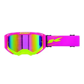 Kenny racing goggles performance evo 2 neon pink- mirror color 