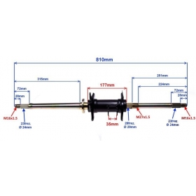 Rear axle MaxTuned ATV 200cc Length 810 mm