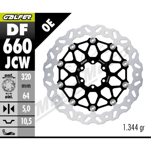 GALFER BRAKE ROTOR FLOATECH WAVE Aprilia / Benelli / Cagiva / Ducati / Gilera / KTM 125-1200cc 87-24