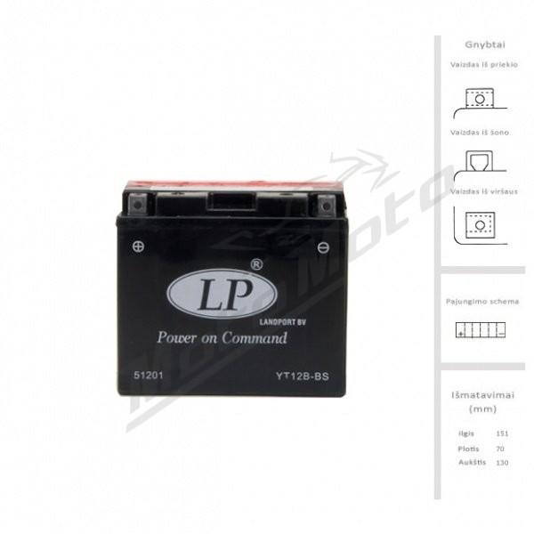 LANDPORT Akumuliatorius 10 Ah 175 A EN 12V LT12B-BS AGM