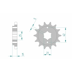 AFAM Steel Standard Front Sprocket 52500 - 530 15 teeth DUCATI PANTAH 500-600cc 77-89
