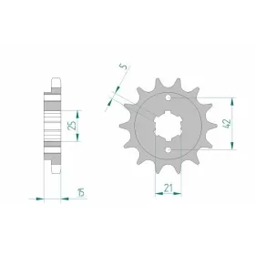 AFAM plieninė standartinė priekinė žvaigždutė 52500 - 530 15 dantukų DUCATI PANTAH 500-600cc 77-89