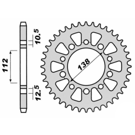 PBR Tempered C45 Steel Rear Sprocket 4384 - 520 HONDA CBR / CB / NC 500-750cc 2014-2022
