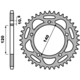 PBR Standard C45 Steel Rear Sprocket 4397 - 520 43-45T