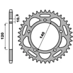 PBR Standard C45 Steel Rear Sprocket 4397 - 520 43-45T