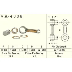 VESRAH Connecting rod Kawasaki KEF / KLF / KVF 300 86-05