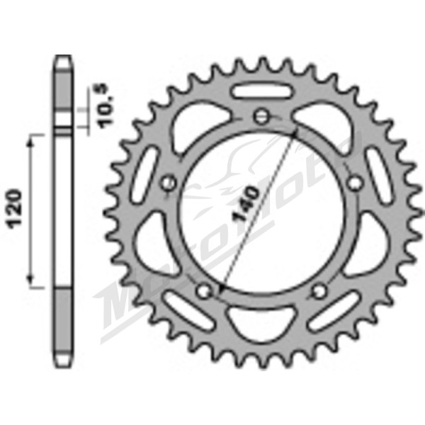 PBR Itin lengva C45 aliuminio galinė žvaigždutė 4397 - 520 43-45T