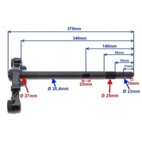 Steering stem ADLY/ BAOTIAN/ CPI/ KEEWAY/ LONGJIA/ MALAGUTI SACHS 50cc 00-17