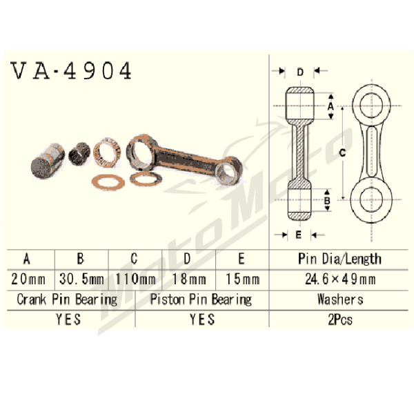 VESRAH Connecting rod Kawasaki JS 550 SX 91-96