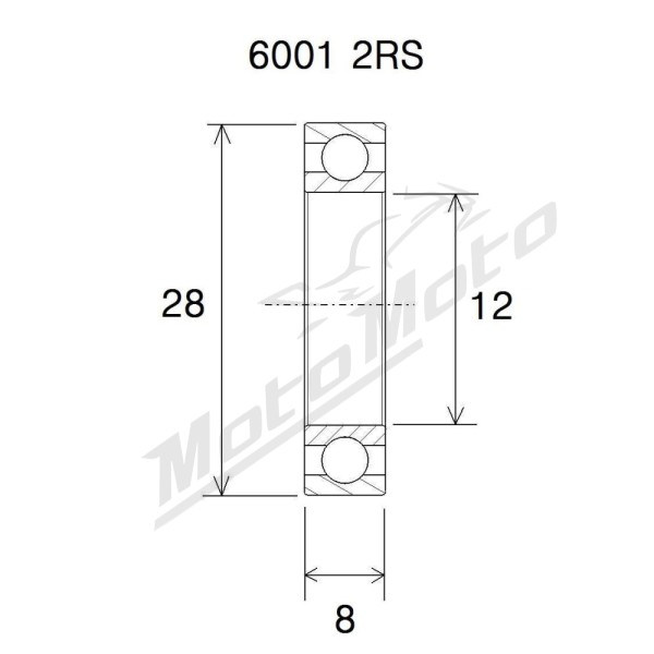 BLACK BEARING Mountain Bike Pivot Bearing MAX 12x28x8 mm 6001-2RS 