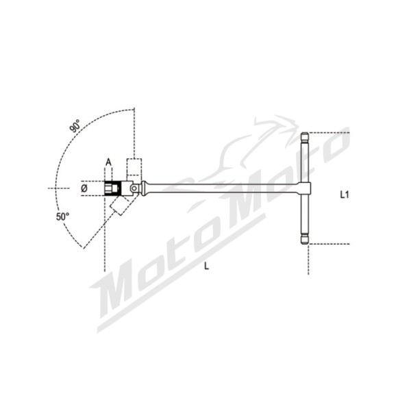 BETA T-handle wrenche with 10mm swivelling hexagon socket