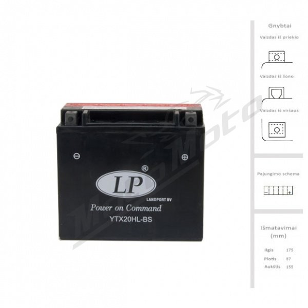 LANDPORT Accumulator 18 Ah 310A EN 12V LTX20HL-BS