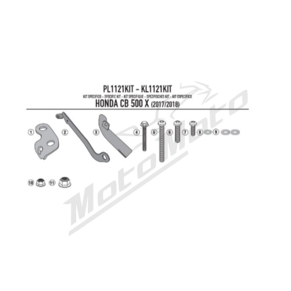 KAPPA Adapter to mount side rack Honda CB 500X 17-18