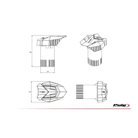 Puig rėmo slideriai SUZUKI SFV650 GLADIUS 09-15 / SV650 16-19