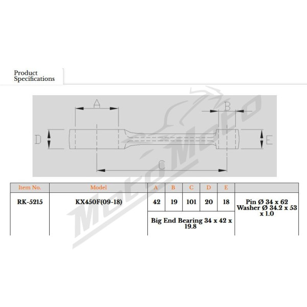 Royal Rods connecting rod KAWASAKI KX 450 F 09-18