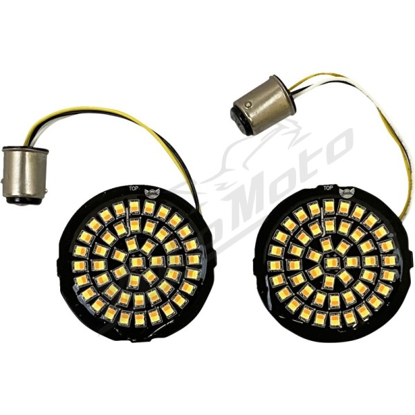 CUSTOM DYNAMICS Genesis® 4 Amber/White LED Turn Signal Inserts Harley Davidson FLD / FLFB / FLFBS 1450-1977cc 00-24