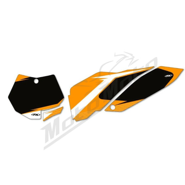 FACTORY EFFEX Pre-Cut Graphic Number Plate Kit Black KTM SX / XC 125-450cc 07-10