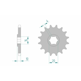 AFAM Steel Standard Front Sprocket 22205 - 428 13-15 teeth HYOSUNG / SUZUKI 125cc 96-15