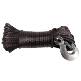 Bronco Synthetic winch rope black with hook 6.0mm x 20mm 5000kg