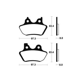 TECNIUM Street Performance Brake pads MR326 Harley Davidson Electra / Road King / Ultra / Street / Heritage / Softail / Dyna / Series / V-Rod / C / Sportster 883-1584cc 00-08