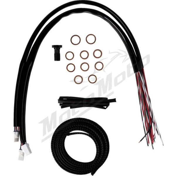 LA CHOPPERS Complete Midnight Braided Handlebar Cable/Brake Line Kit Harley Davidson 1868-1977 23-26