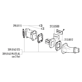 Manifold Kit Lang POLINI Big Valve Ø19 Piaggio APE 50cc 1969-2023