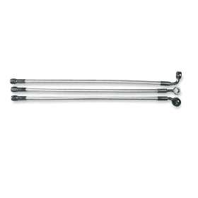MAGNUM SHIELDING Designer Series Ø10mm Upper Front Brake Line 68.5cm 90° Harley Davidson FXDL / FLTR / FLHX / XL / FLHRC 883/1923 93-25 
