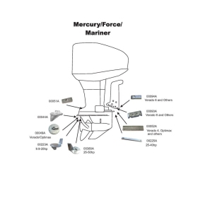 Perf anods variklio tvirtinimo dalis Mercury 25-50HP