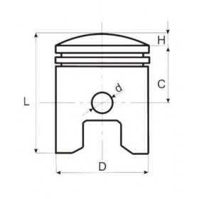 Piston MINARELLI PIN (50,5mm height) Ø10 Ø47,25/ 47,75/ 48,25