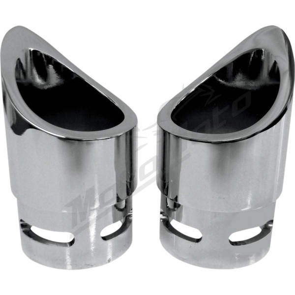 BARON Exhaust Tip SILVER YAMAHA XV / XVZ 1300-1700cc 99-13 