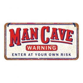 Metalinė lentelė MAN CAVE WARNING 10x20